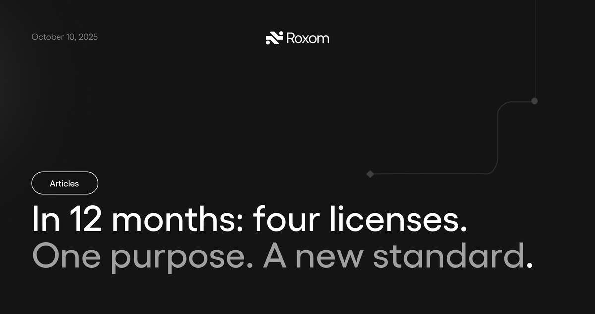In 12 months: four licenses. One purpose. A new standard.
