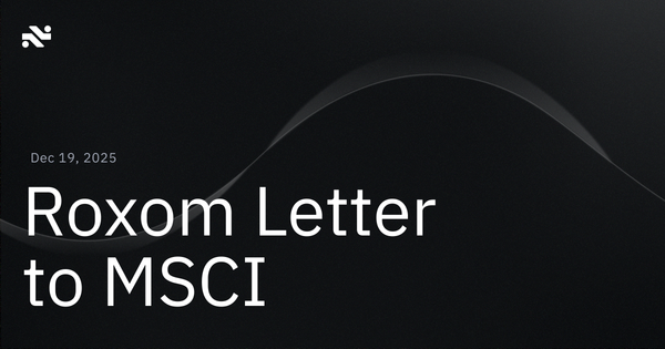 Roxom Letter to MSCI